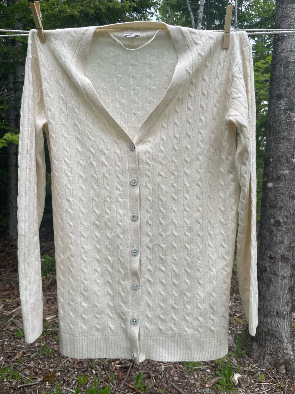 a new day Ivory Cable Knit Button-Up Cardigan